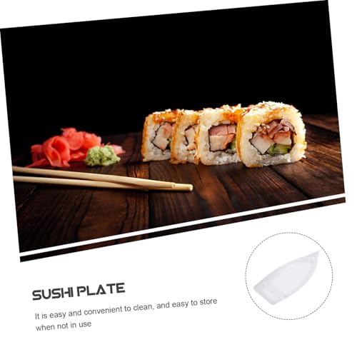 Bandeja de Sushi Japonesa NUOBESTY estilo bote 10.24"L x 4.65"W x 1.06"Th miniatura 6