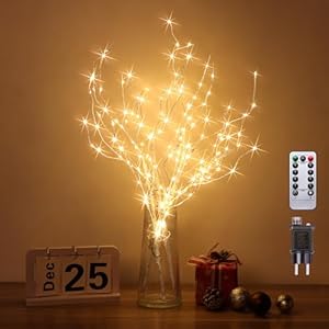 Guijiyi 3er Set Lichterbaum 144 LEDs Lichterzweige 8 Modi DIY Baum Licht Zweigstelle Birke Warmweißes Zweiglicht mit Stecker Leuchtzweige für Christmas Weihnachtsdeko Erntedankfest Deko Wohnzimmer