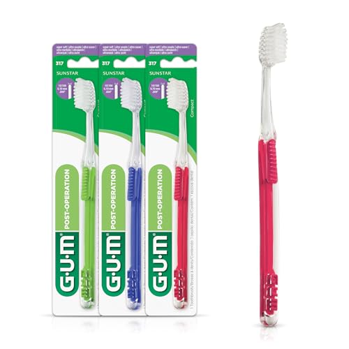 Image of GUM Post-Surgery Toothbrush, Super Soft Bristle, 1 Count, Pack of 3
