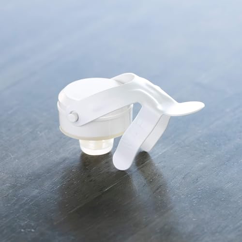 Image of KLOVEO White Champagne Stopper - Made in Italy - Patented Seal - Durable Plastic WAF Bottle Stopper for Sparkling Wine, Prosecco, Cava (Pack of 2)
