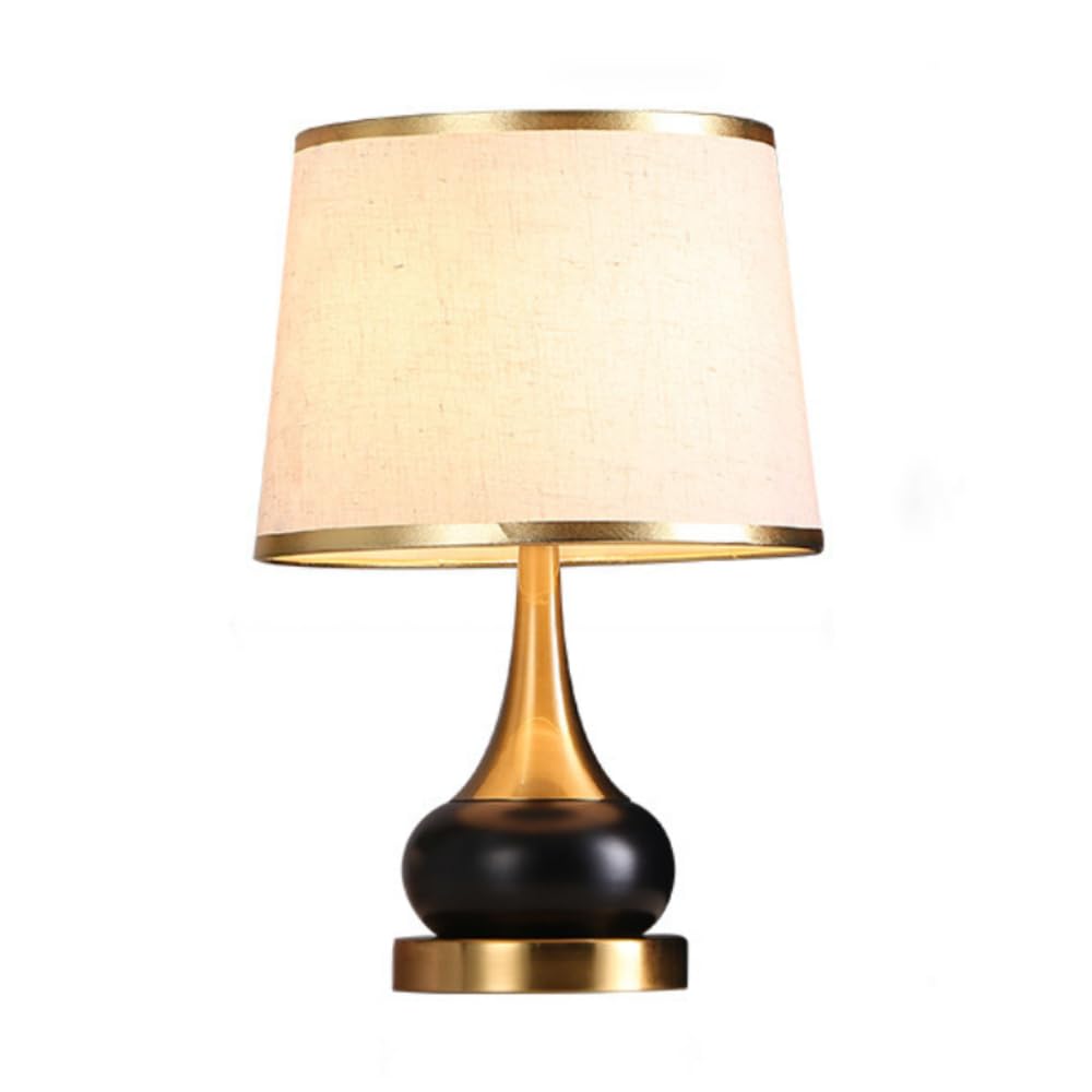 XINYASEE Lampe de table E27 pour la chambre et le salon avec abat-jour en lin et corps en métal, peut être utilisée comme lampe décorative d'hôtel et lampe décorative de chevet (B)