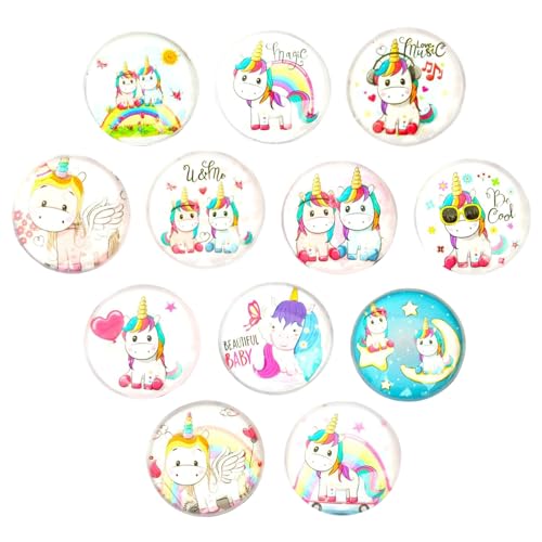 DOWNDRIFT Einhorn Magnete - 12 Stück Süße 3D Kühlschrankmagnete für...