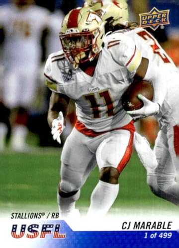 2023 Upper Deck USFL Box Set Blue #19 CJ Marable Birmingham Stallions NFL Football Card NM-MT