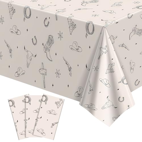 3 Pack Western Cowboy Party Decorations Tablecloth Rodeo Table Covers