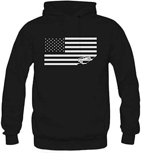 pinnTee Jeep Cherokee XJ USA Flag Hoodie