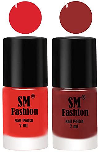 Image of Long Lasting Nail Polish | Nail Paint Combo 7 ml Each) - Set of 2 Candy Orange-Jam
