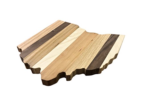 Wood Cutting Board For Kitchen – Ohio Cutting Board - Handmade Charcuterie Board – Cheese Meat Wine Rustic Serving Tray – State Shaped Wooden Cutting Board 10x 9 Ohio OH