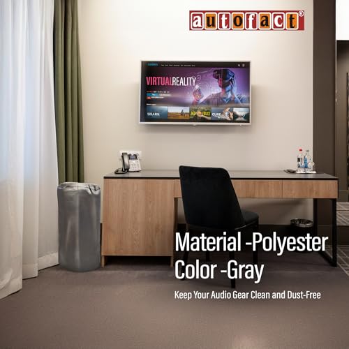 Image of Autofact Premium Speaker Cover for Sony MHC-V73D Lightweight Grey Fabric with Dustproof & Scratch-Resistant, Durable & Easy to Carry (Large Size Speaker Only)