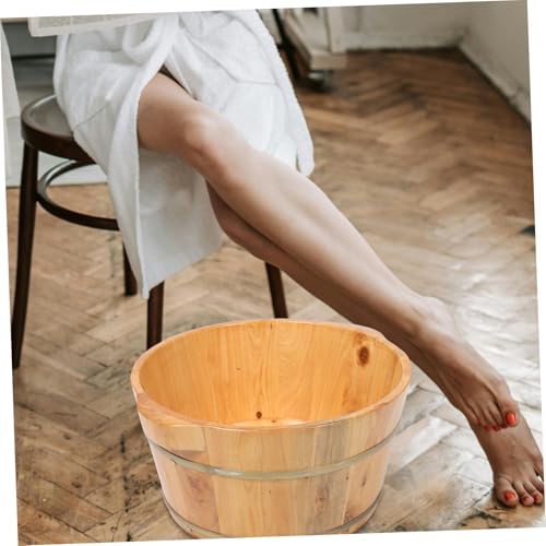 Cubeta de madera para baño de pies con asas ergonómicas miniatura 4