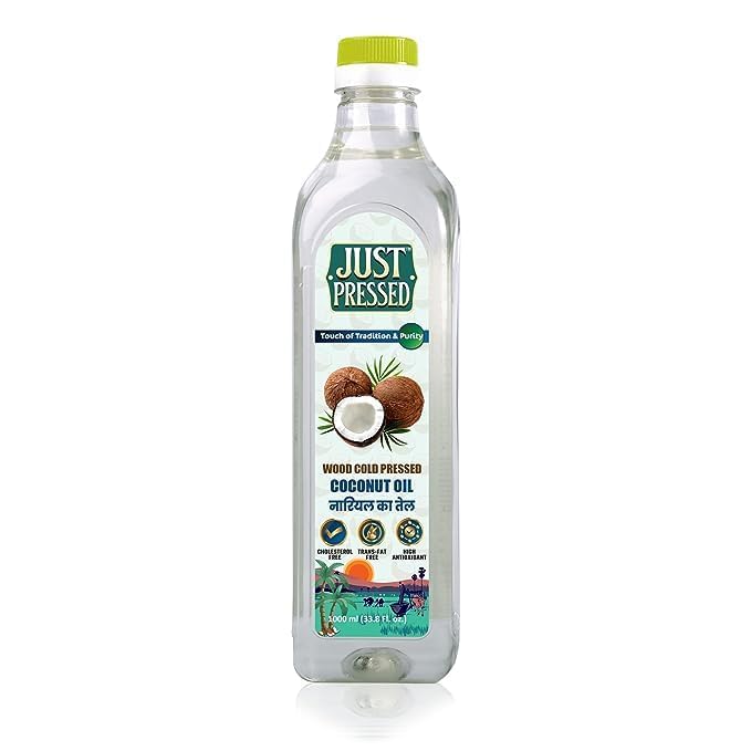 Just Pressed Coconut Oil (1 L) | Wood Cold Pressed (Kacchi Ghani) | Oil for Cooking Food, Massage, Diet, Oil Pulling (B0CHMV67R9) Amazon Price History, Amazon Price Tracker