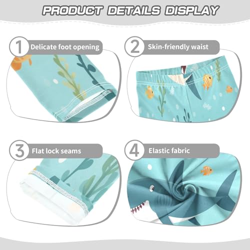 Bolaz Toddler Girls Leggings Printed Yoga Pants Leggings Blue Yellow Fish for Kids3