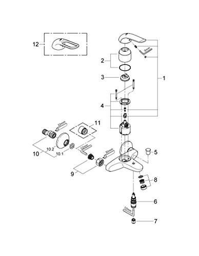Grohe, Miscelatore per vasca da bagno Euroeco