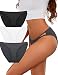 Ekouaer Comfort Bikini Panty Ladies Cheeky Brief Low Rise Tanga Hipsters Pack of 3 Medium