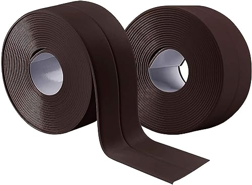 Image of Bath Sealant Strip, Waterproof Caulk Tape, Flexible and Durable Self Adhesive Tape for Bathroom, Kitchen, Tub and Wall Corner Edges, 3.2m x 3.8cm, Brown, Pack of 2