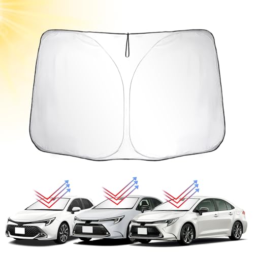 BIBIBO 新型カローラツーリング/カローラ セダン/カローラスポーツ サンシェード 新型 トヨタ専用 フロント 車用サンシェード フロントガラス用 日よけ 日焼けシート パラソル 車種専用設計 簡単着脱 折り畳み式サンシェード 収納袋付き トヨタアクセ