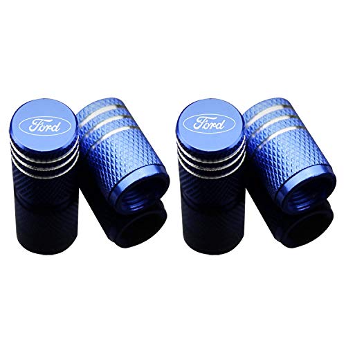 Car Tire Air Valve Caps- Auto Wheel Tyre Dust Stems Cover with Logo Emblem Waterproof Dust-Proof Universal fit for Cars, SUV, Truck, Motorcycles 4 Pieces