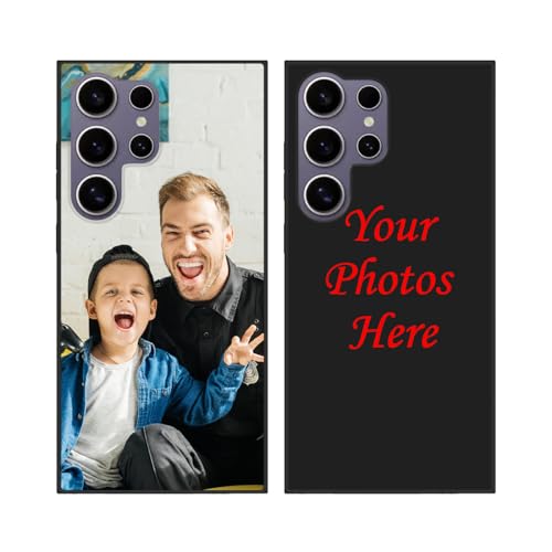 Personalized Phone Case for Samsung Galaxy S25/S24/S23/S22/S21/S20 Plus/Ultra/FE/Note 20/A16/A15/A14/A13/A12, Multi-Photo Shock-Proof Protective Customized Photo Case, Black