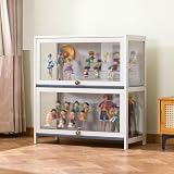 Armadietto espositore con ante a ribalta, vetrinetta in vetro con ante vetrinetta (colore: C, dimensioni: 80 x 33 x 73 cm)