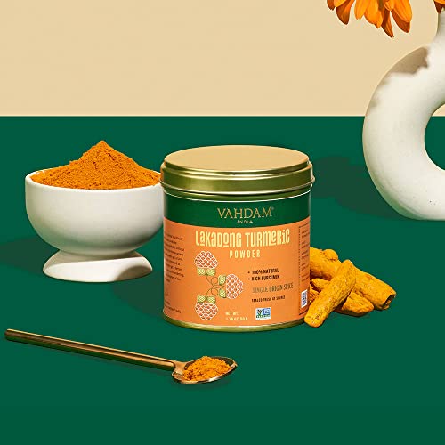 Image of VAHDAM, Lakadong Turmeric Powder w /High Curcumin (1.7oz /50g) 100% Raw from India, Gluten-Free, Non-GMO | Premium Quality & Aroma | Direct from Source