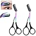 Jawfait 6 Pcs Eyebrow Trimmer Scissors with Comb, Curved Eye Brow Razor, Non-Slip Stainless Steel Facial Hair Removal Grooming, Brow Shaping Beard Shaving Kit Beauty Accessories for Women Men (Black)