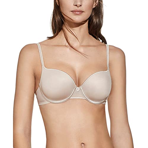 Selene, Sujetador Balconet para Mujer, con Aros y Copas Acolchadas, Colección NATI, Color Tierra, Talla 100C