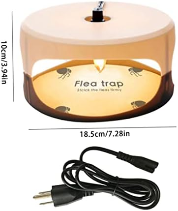Flea Lamp Trap, Pest Control Indoor Electric Flea Kill Fly Killer Round Simple Installation Glue Discs Flea Bombs
