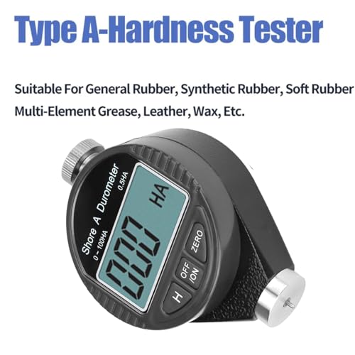 Digital Shore Härteprüfgerät, 0-100HD Typ A Durometer Digitales Shore A Härteprüfer, LCD Härteprüfgerät Shore A Gummireifen Durometer Digital Härteprüfer für Gummi, Reifen, Leder und Kunststoff