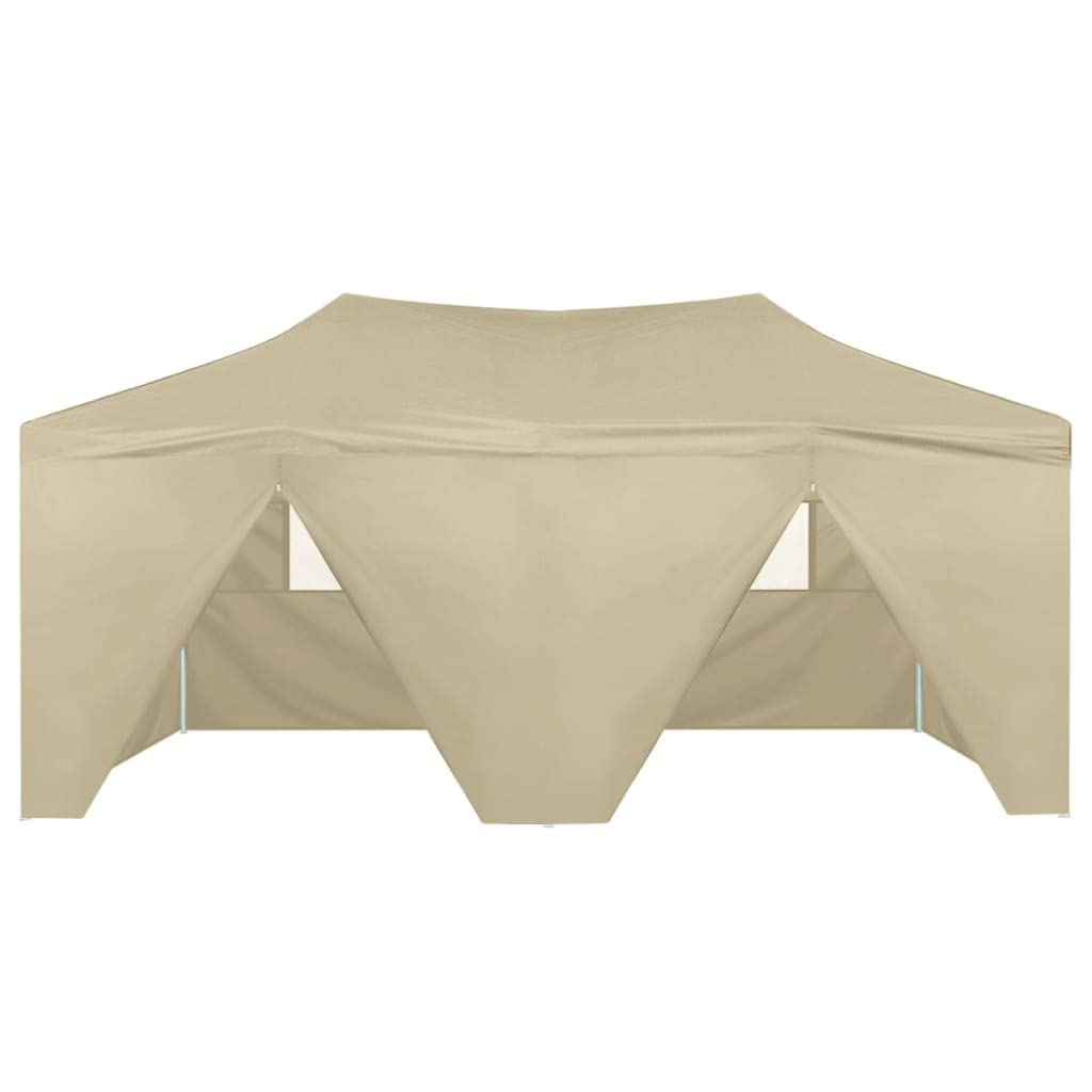 Lechnical Gazebo Pieghevole Gazebo da Giardino Tendone per Feste Tenda da Spiaggia Gazebo da Giardino Gazebo Professionale Pieghevole con 4 Pareti 3x6m Acciaio Crema