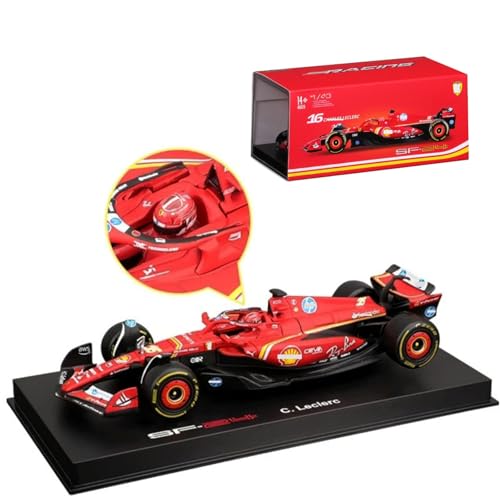 HTLNUZD New Bbuago 2024 1/43 F1 SF24#16 Alloy Racing Car Leclerc for Ferari Die cast Model Car Formula Collection (Acrylic Packaging) -  36844