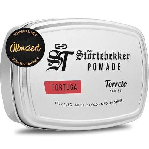 Störtebekker Premium Pomade Ölbasiert Tortuga - Pomade Herren Torreto Series - Mittlerer Halt - Mittlerer Glanz - Haarwachs 125ml - Barbershop Haarpomade - Haarstyling Made in Germany