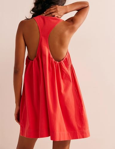 Womens Summer Dresses Sleeveless Square Neck Mini Dress Open Back Casual Babydoll Sundress3