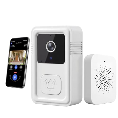 Video Doorbell Camera Wireless with Chime, Live View 2-Way Audio, Smart Ring Doorbell with HD Night Vision, Rechargeable Battery-Powered, 2.4GHz Wi-Fi Support, Cloud Storage, Advanced Home Security.