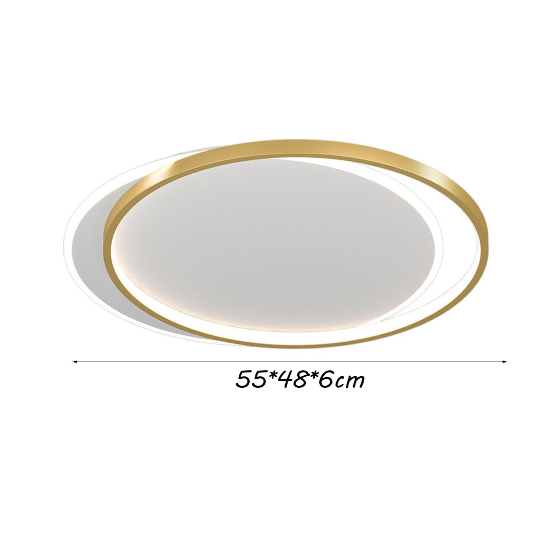 Lampa sufitowa LED, złota, ściemniana, owalna, okrągła, modna lampa akrylowa, lampa sufitowa, do sypialni, nowoczesny, romantyczny design, dekoracja z pilotem zdalnego sterowania, oświetlenie sufitowe