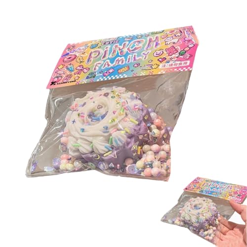 Image of Squishy Toy, Taba Squishy, Squishy Biscuit Squishy Fidget Toys Fufu Taba Stress Ball Squeeze Toys Anxiety Relief for Women /Men Stocking Fillers Birthday Gifts163 (Purple(Cake))