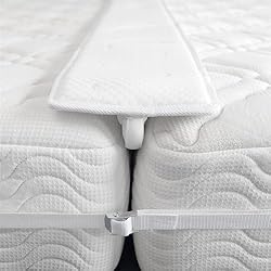 Muebles Rey Canapés Puente De La Cama - Conector del Colchón para Hacer Camas Gemelas En Rey - Cuña De Colchón con Correa Acolchada para La Sala De Estar De Invitado(200x30CM,White)