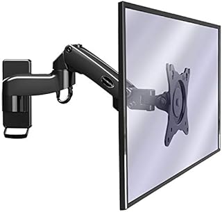Invision Monitor Arm Wall Mount Bracket for PC Monitor & TV - To Fit Screens 17 to 27 inch, Ergonomic Height Adjustable Single Arm Tilt Swivel & Rotate, VESA 75x75mm & 100x100mm, Weight 2-7kg [MX250]