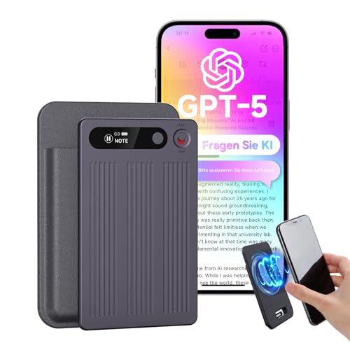 NUASI KI Digitales Diktiergerät mit Hülle, Transkribieren und Zusammenfassen, App-Steuerung, One-Touch-Aufnahme, Unterstützt 80+ Sprachen Übersetzung, 64 GB Speicher, Für Telefonate, Besprechungen NUASI KI Digitales Diktiergerät mit Hülle, Transkribieren und Zusammenfassen, App-Steuerung, One-Touch-Aufnahme, Unterstützt 80+ Sprachen Übersetzung, 64 GB Speicher, Für Telefonate, Besprechungen