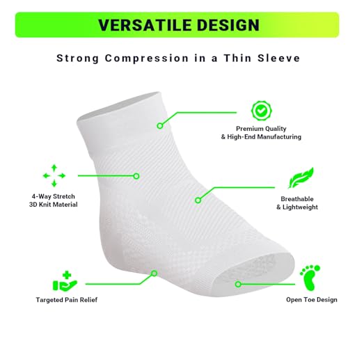 Image of TechWare Pro Ankle Brace Compression Sleeve - Plantar Fasciitis Sock. Relieves Achilles Tendonitis. Foot Arch Support Reduces Joint Pain, Swelling & Heel Spur Pain. Injury Recovery Braces for Sports