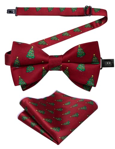 Opiniones y reviews de Corbatas y pajaritas para Niño , listamos los 10 mejores. 42 DiBanGu - Juego de pajarita de Navidad para niños, pajarita de seda preatada y bolsillo cuadrado para niños, con caja de regalo, Árbol de Navidad rojo y verde, Talla única