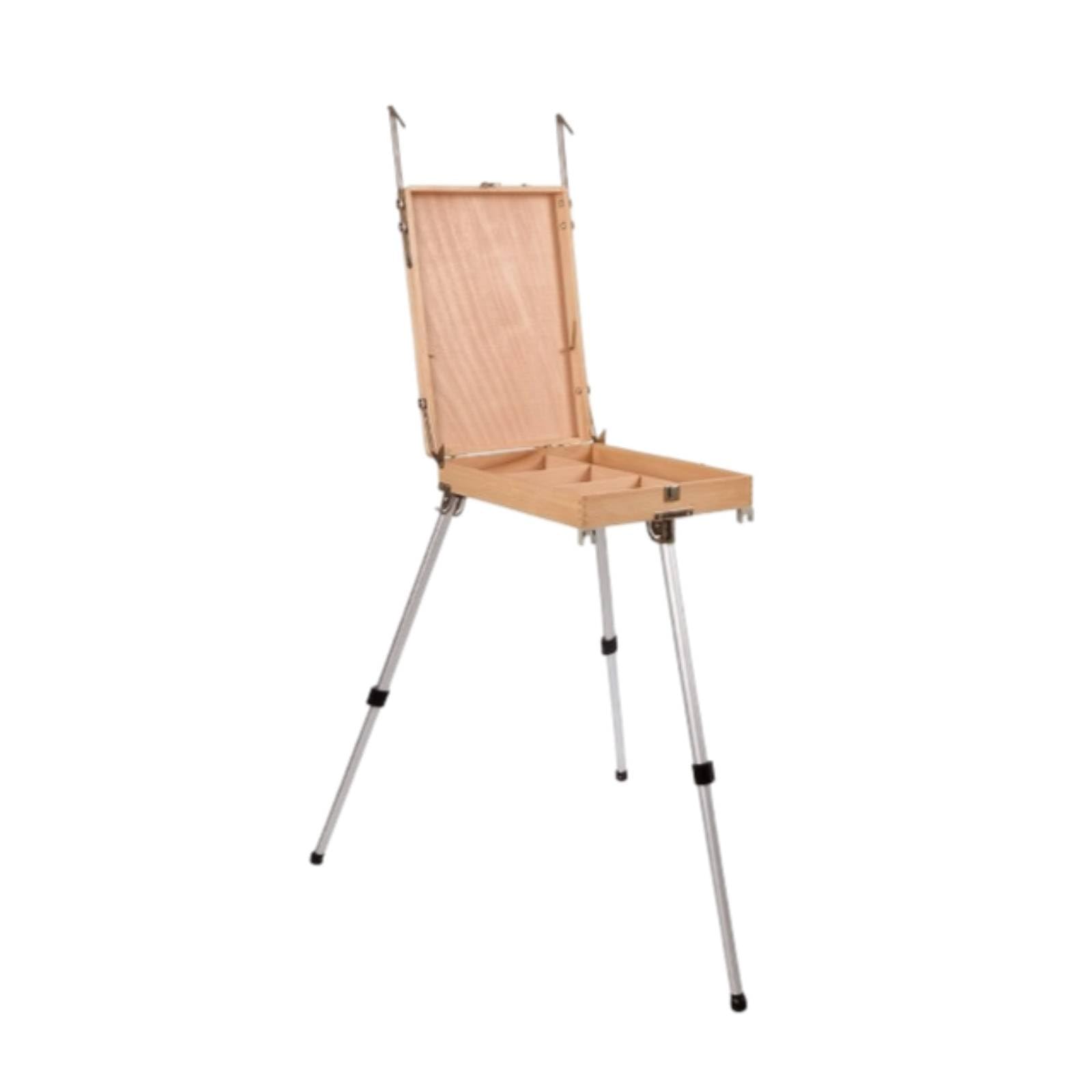 Maletín Pintura con Patas Ajustable Caja Caballete Portátil Resistente Caballete Plegable para Artistas, Pintores