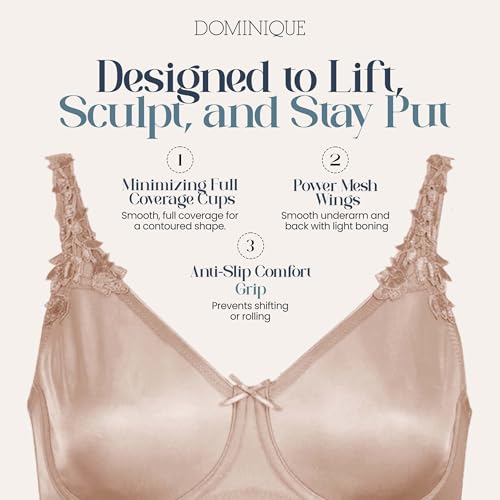 Image of Dominique Mystique Minimizer Bra #7000 - Seamless Full Figure Underwire Lingerie for Women, Smooths & Shapes