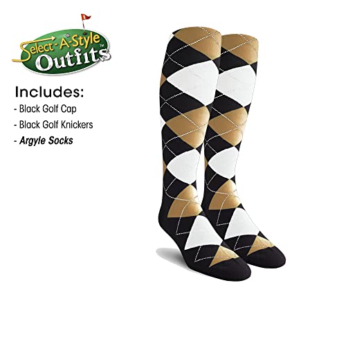 Mens Select A Style Black Outfit with Matching Golf Cap and Selected Argyle Socks3