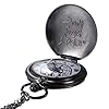 JewelryWe Vintage Fullmetal Alchemist Edward Elric's Pocket Watch Black with 31.9 Inches Chain #1