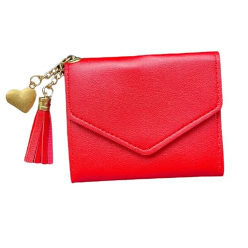 Carteira feminina Porta Cartão couro sintético slim pequena (Vermelho)