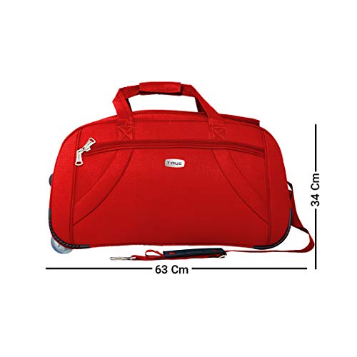 Image of Timus Club Mumbai 65 CM Red 2 Wheel Duffle Trolley Travel Bag for Women and Men