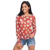 Cartoon Popcorn Red See Through Tops for Women Mesh Sheer Tops Long Sleeve Women Blouse Zipper Handle Camping Swimming Pool Beach Size XXL