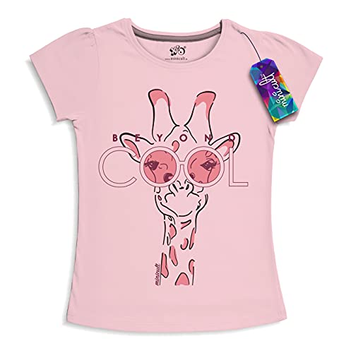 Image of minicult Girls Half sleeeves Cotton Tshirt with Cute Prints and Colorfull (Pink) (Pack of 5)
