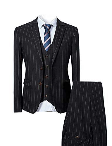 Costume Slim Fit 3 pièces pour homme avec veste à deux boutons et pantalon d'affaires chic