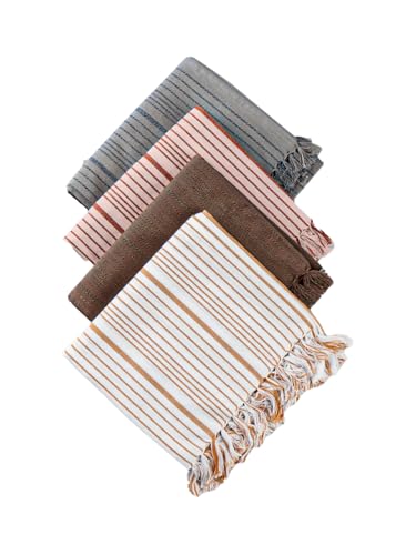 Image of RAMRAJ COTTON Pack Of 4 Cotton Bath Towel Set Crafted For Softness| Durability| And Comfortable Daily Use