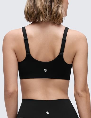 CRZ YOGA Butterluxe Soft Double Lined Sports Bras for Women Scoop Neck Adjustable Straps Yoga Crop Top Lounge Cami Non Padded2